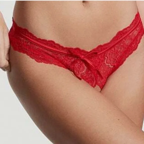 Victoria's Secret Dream Angels Lace Crotchless Cheekini Panty M - Picture 2 of 8